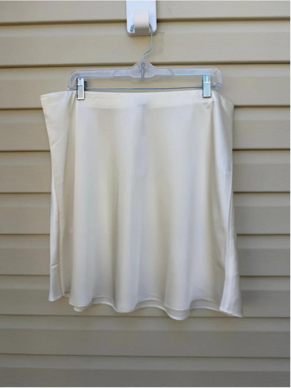 J.Crew Gwen Mini Slip Skirt Womens XL Ivory Satin A-Line NWT BK711
